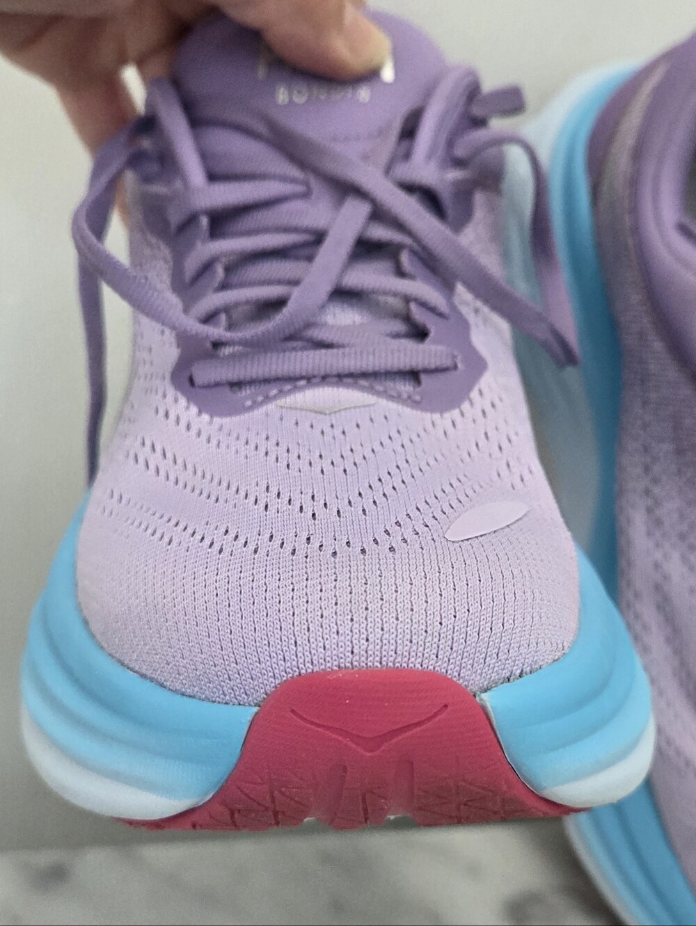 Hoka Bondi 8 Purple (Chalk Violet / Pastel Lilac) Women’s Lace-up Sneakers - Picture 7 of 16